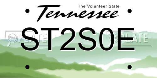 ST2S0E Tennessee License Plate