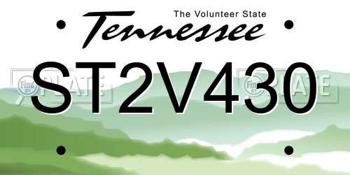 ST2V430 Tennessee License Plate