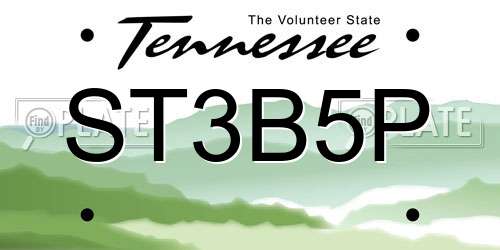 ST3B5P Tennessee License Plate