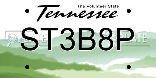 ST3B8P Tennessee License Plate
