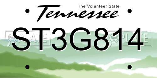 ST3G814 Tennessee License Plate
