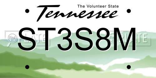 ST3S8M Tennessee License Plate