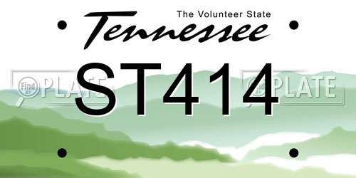 ST414 Tennessee License Plate