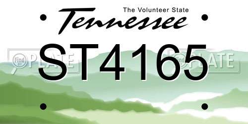 ST4165 Tennessee License Plate