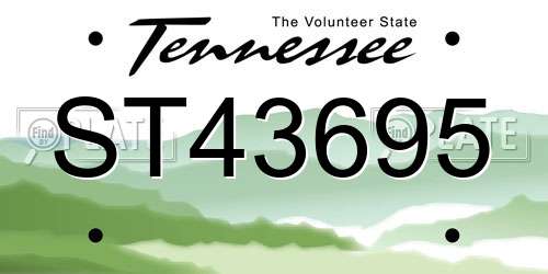ST43695 Tennessee License Plate