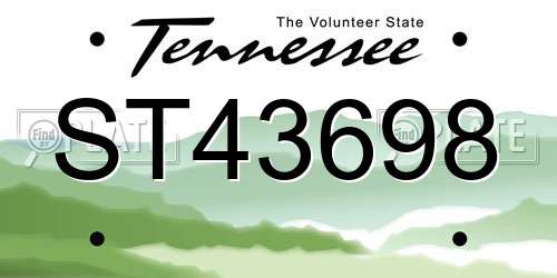 ST43698 Tennessee License Plate