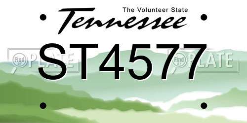 ST4577 Tennessee License Plate