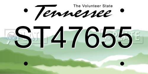 ST47655 Tennessee License Plate