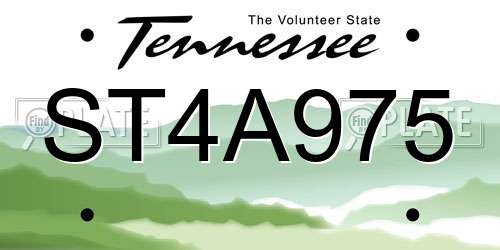 ST4A975 Tennessee License Plate
