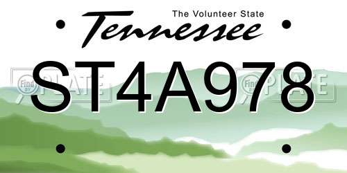 ST4A978 Tennessee License Plate