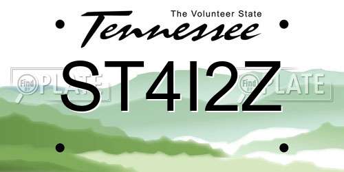 ST4I2Z Tennessee License Plate