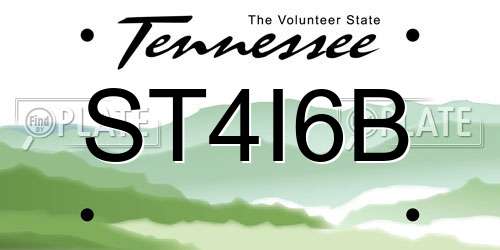 ST4I6B Tennessee License Plate