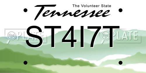 ST4I7T Tennessee License Plate