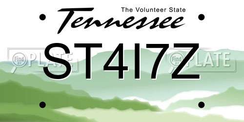 ST4I7Z Tennessee License Plate