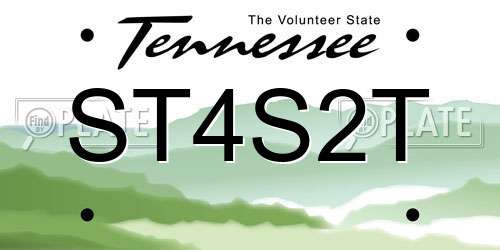 ST4S2T Tennessee License Plate