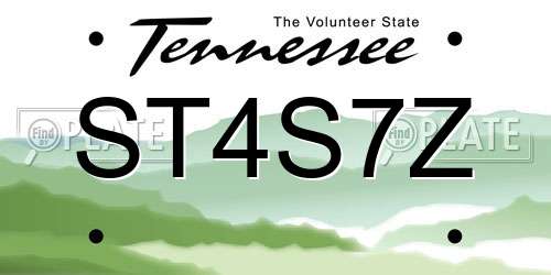 ST4S7Z Tennessee License Plate