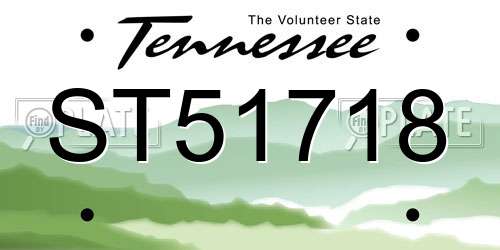 ST51718 Tennessee License Plate