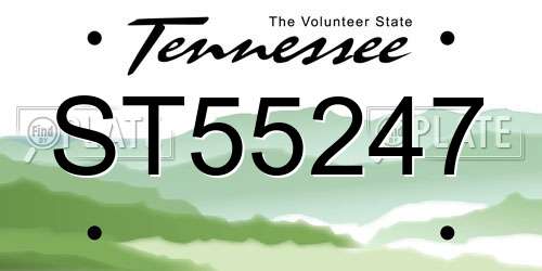 ST55247 Tennessee License Plate