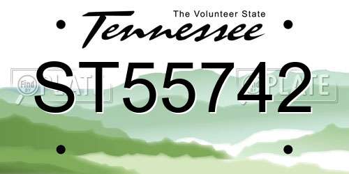 ST55742 Tennessee License Plate