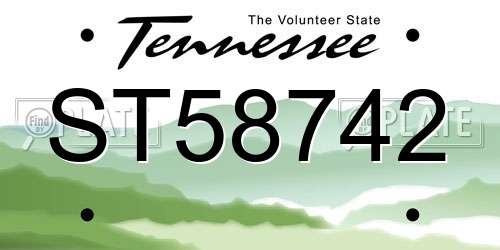 ST58742 Tennessee License Plate