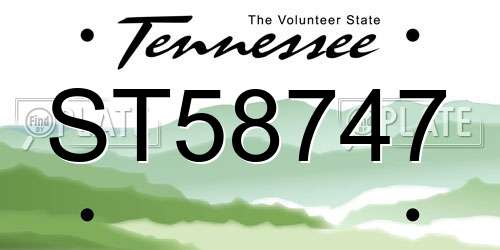 ST58747 Tennessee License Plate