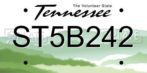 ST5B242 Tennessee License Plate