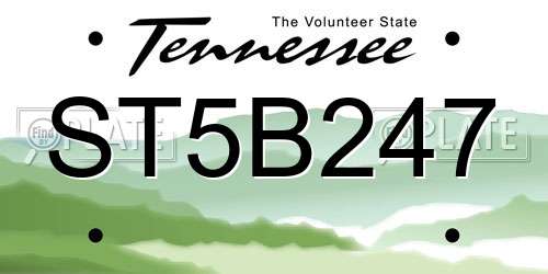 ST5B247 Tennessee License Plate
