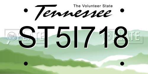 ST5I718 Tennessee License Plate