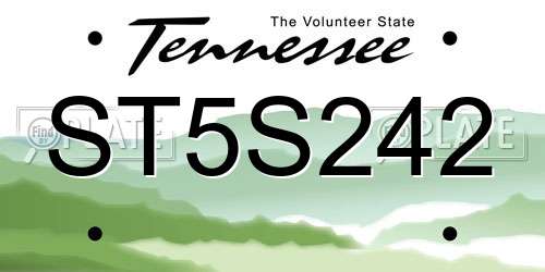 ST5S242 Tennessee License Plate