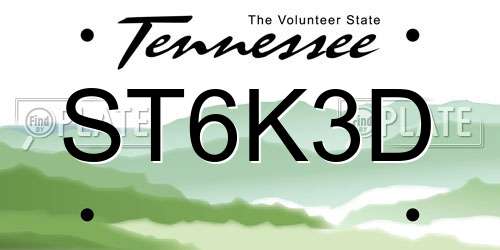 ST6K3D Tennessee License Plate