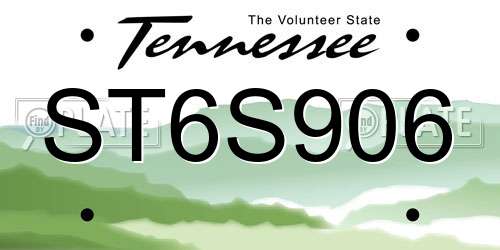 ST6S906 Tennessee License Plate