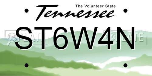 ST6W4N Tennessee License Plate