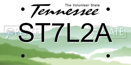 ST7L2A Tennessee License Plate