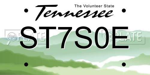 ST7S0E Tennessee License Plate