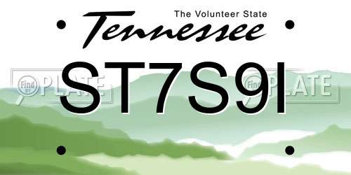 ST7S9I Tennessee License Plate