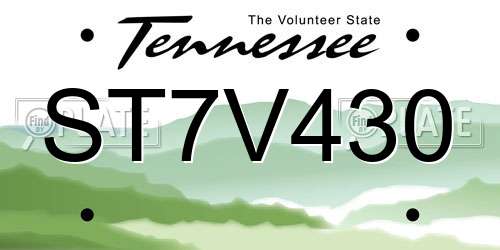 ST7V430 Tennessee License Plate