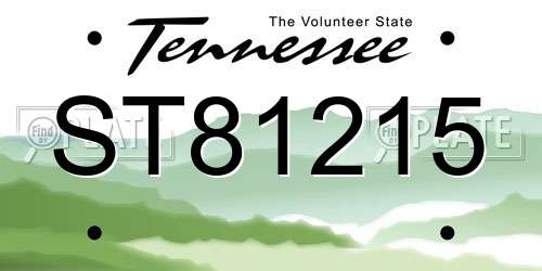 ST81215 Tennessee License Plate