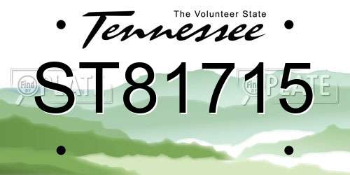 ST81715 Tennessee License Plate