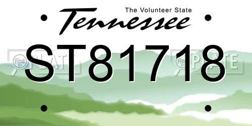 ST81718 Tennessee License Plate