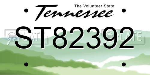 ST82392 Tennessee License Plate