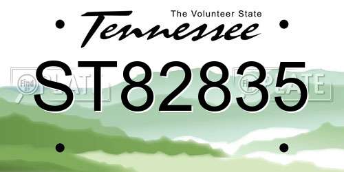 ST82835 Tennessee License Plate