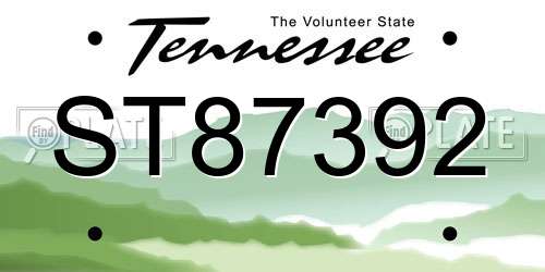 ST87392 Tennessee License Plate