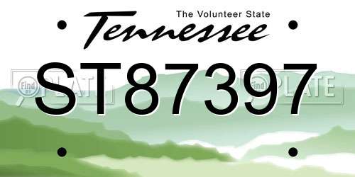 ST87397 Tennessee License Plate