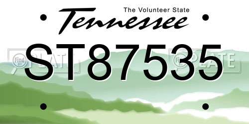 ST87535 Tennessee License Plate