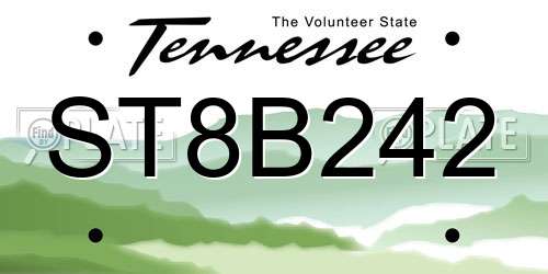 ST8B242 Tennessee License Plate