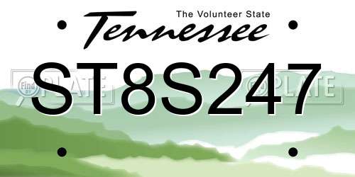 ST8S247 Tennessee License Plate