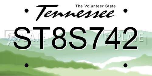 ST8S742 Tennessee License Plate
