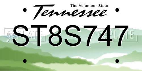 ST8S747 Tennessee License Plate