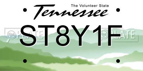 ST8Y1F Tennessee License Plate