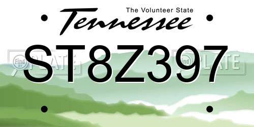 ST8Z397 Tennessee License Plate